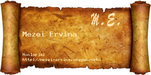 Mezei Ervina névjegykártya
